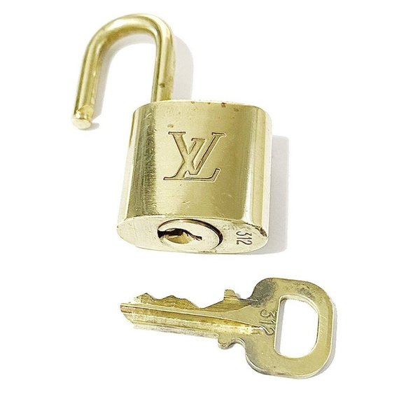 Authentic LOUIS VUITTON LV 10 SET PADLOCK KEY BAG CHARM CADENA GOLD-PLATED - Picture 4 of 4